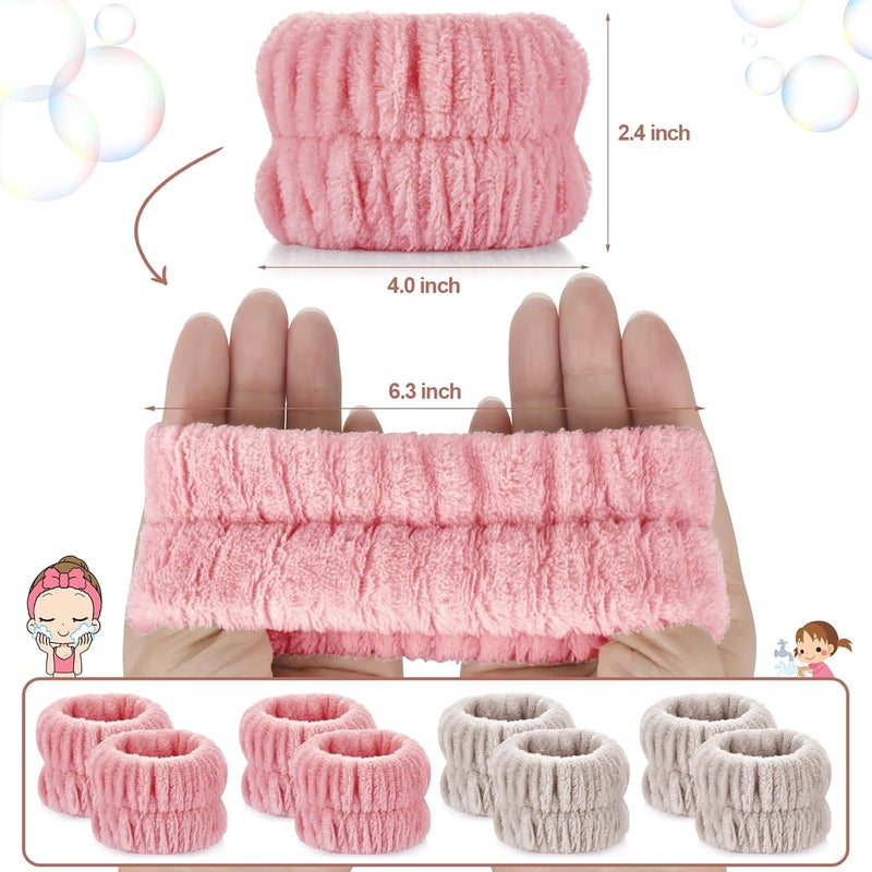 Darfukei Wrist Bands for Washing Face, 4pcs Spa Face Washing Wristbands, Microfiber Arm Wrist Towels, Absorbent Wash Wristbands for Woman Men, Prevent Water from Spilling Down Your Arms - Image 2